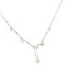 Cadena de suéter ins puramente deseable y sutilmente lujosa para mujer, collar de moda y de alta gama con elegancia francesa, joyería de cadena para clavícula con perlas