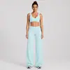 Conjunto de Roupas de Yoga Transfronteiriço para Mulheres, Conjunto de Top de Yoga Esportivo Fitness em Forma de U e Regata Casual Bonita para Corrida com Decote em V Profundo