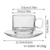 Diseño de Taza y Platillo de Café Estilo Americano Transfronterizo con un Toque de Lujo, Taza de Vidrio para Té de la Tarde Espresso Latte, Lujo Ligero