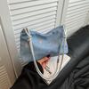 Bolsa de Tela Color Mezclilla Estilo Fresco Transfronteriza con Estampado, Bolso Nuevo Modelo 2025, Bolso de Hombro Portátil, Bolso de Mano Pequeño