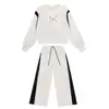 Conjunto Esportivo Primavera e Outono para Homens e Mulheres High Street Tendência Calças de Moletom de Perna Reta Caimento Solto Moletom Outono para Homens e Mulheres