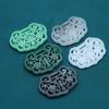 Colgante de jade de imitación de resina, venta al por mayor, una variedad de colgantes huecos de jade verde negro de doble cara, coronas de bricolaje, accesorios de ropa Luo Han