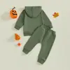 Amazon Halloween Personalidad Dibujos Animados Calabaza Divertida Dinosaurio Bordado Sudadera con Capucha de Manga Larga Bolsillo Conjunto de Pantalones Largos