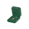 Caja de Joyería de Terciopelo Verde Oscuro Redondeada Caja para Anillos al por Mayor Caja de Empaque para Joyería Pendiente Pendiente Pulsera Collar