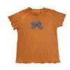 Conjunto de Verano para Niñas 2026 Nuevo Dulce Lazo Camiseta de Manga Corta y Falda Corta Floral Infantil Conjunto de Dos Piezas
