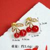 Brincos Vietnamitas de Ouro de Areia Transfronteiriços Banhados a Ouro 18K, Estilo de Luxo Leve, Colar de Cereja Cravejado com Zircônia, Joias com Design da Moda