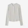 Lenzing Modal Roupa de Yoga Feminina Camisa Henley Manga Longa Camiseta Top Esportivo Roupa Fitness Camada Base para Treinamento de Pilates