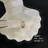 Brincos de Cobre Ecológicos com Zircônia Dourada Café Claro Trevo de Quatro Folhas Barra Reta Presilhas de Orelha, Argolas de Orelha Exquisitas para Piercing