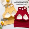 Desejo Puro Sexy Regata de Verão Feminina All-In-One Slim Curta com Decote Halter e Costas Vazadas