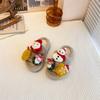 Pantuflas Peludas de Muñeco de Nieve Navideño Coreano para Niñas para Usar Afuera en Otoño e Invierno Nuevas Pantuflas de Algodón Lindas de Nicho para el Hogar