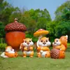 Escultura Geométrica de Esquilo Personalizada em Fibra de Vidro para Exterior, Decoração de Paisagismo de Jardim, Ornamento Animal para Gramado de Escritório de Vendas
