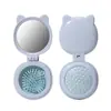 LMLTOP Orejas de Gato de Dibujos Animados Espejo Plegable Peine Todo en Uno Compacto y Portátil Espejo Peine de Peluquería con Airbag SY757