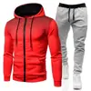 Conjunto com Zíper Estampa de Bolinhas, Moletom Esportivo Unisex com Forro de Fleece para Outono e Inverno e Calça de Moletom, Conjunto Esportivo Masculino