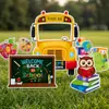 Decoração Volta às Aulas Placa com Estaca para Jardim Placa de Quintal Bem-Vindo de Volta às Aulas Ônibus Escolar Grande Decoração Escolar Placa com Estaca para Jardim
