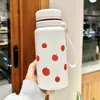 Copo Térmico para Meninas Alto Valor Estudante Grande Capacidade Copo de Isolamento Frio Garrafa de Água Portátil Canudo Duplo para Bebida Copo de Água Infantil
