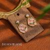 TikTok Explosión Esmalte Goteo de Aceite Pétalo Aretes Mujer Nuevo Estilo Retro Chino Moda de Alta Gama Exquisitos Aretes de Perlas