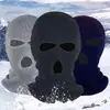 Gorro de punto con tres agujeros para otoño e invierno para hombres y mujeres, pasamontañas cálido y a prueba de viento para ciclismo al aire libre, venta al por mayor