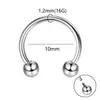Piercing de Nariz em Liga de Titânio F136 Rosca Interna Dupla Esfera Barra C Piercing Labial Argola Ferradura Unha de Mamilo Anel de Osso da Orelha G23 Titânio Piercing Labial