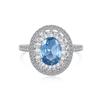 Anel de Prata Esterlina Clássico Francês S925 Nicho Feminino Luz Luxo High-end Elegante Azul Flor de Gelo Corte 8A Anel de Zircão