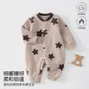 Mameluco de oso de cereza para bebé de otoño e invierno, mameluco suave y cálido para recién nacidos, lindo atuendo de manga larga para gatear para bebés