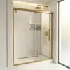 Box de Banheiro Integrado com Design Linear para Uso Residencial, Divisória de Chuveiro, Banheiro Tudo-em-Um, Banheiro de Hotel, Barreira de Água Dourada
