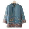 Camisa de primavera e verão da avó para meia-idade e idosos, roupas femininas finas de manga comprida para mães, camisa solta de primavera e verão para idosos