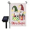 Bandera de Jardín Personalizada de Santa Claus Transfronteriza con Luces Decoración Navideña LED Solar Doble Capa Bandera Luminosa