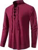 Nueva Camisa Henley de Algodón y Lino para Hombre de Primavera y Verano Transfronteriza Talla Europea Manga Larga Casual Cuello Alto Talla Europea en Stock