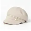 Boina de tricô de lã, chapéu de outono e inverno, chapéu de lã, boina estilosa de aba curta para senhoras, chapéu quente para mães