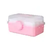 Caixa de armazenamento de três camadas grande para atacado, caixa rotativa de grande capacidade para organizar miçangas, presilhas de cabelo e acessórios de nail art