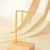 Pendientes Geométricos con Hebilla de Herradura Electrochapada en Oro Real, Incrustados con Circonita de Oro de 18 Quilates, Pendientes de Lujo Ligero de Gama Alta, Accesorios para Orejas de Venta Caliente Transfronteriza