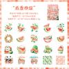 Diario musical de frutas, pegatinas transparentes e impermeables para mascotas, pegatinas para diario de cuentas de mano, pegatinas de animales en caja con pastel de frutas transfronterizo