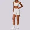 Roupa Esportiva Feminina Lulu Cruzada Mesmo Estilo Nude à Prova de Choque para Treinamento Fitness ao Ar Livre Pilates Yoga