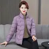 Chaqueta corta ligera acolchada de algodón y plumón de corte entallado para mujeres de mediana edad y mayores, chaqueta acolchada de algodón para madres, chaqueta acolchada de algodón