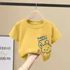 Camiseta de Manga Corta para Niña Verano 2026 Nuevo Estilo Top de Dibujos Animados para Niñas Mayores Camiseta Casual de Manga Media de Verano para Niños