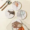 Nuevo Alfombrilla de Ratón Estilo Chino Posavasos Pequeño Redondo Aislante Simple Clásico Posavasos para Ollas Alfombrilla Antideslizante Comedor Cocina Posavasos para Ollas Venta al por Mayor