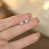 Pendientes de Flor de Seis Pétalos de Plata de Ley S925 Yun Xiaoshu para Mujer, Sencillos y Versátiles, Frescos y Elegantes, Venta al por Mayor desde Fábrica