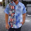 Camisa Havaiana Plus Size Transfronteiriça Manga Curta Verão Novo Masculino Gola Reversível Cardigan Casual Estampa Digital 3D