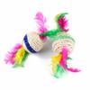 Em estoque atacado cor bola plástica cor brinquedo de gato engraçado bola com guizo oca bola de brinquedo para gato de estimação bola