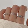 Anillo Combinado de Plata Esterlina S925 Flor Lazo Amor para Mujer Ins Trendy Viento Frío Nicho Dedo Índice Anillo de Lujo Ligero