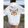 Moletom com Capuz Estampa Cruzada Flor Borboleta Transfronteiriça Comércio Exterior Amazon Wish Temu One