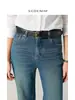 Jeans Básico/Cintura Alta Skinny de Perna Reta para Mulheres, Estilo Casual Versátil para o Trabalho, Novo Modelo Primavera 2026, Efeito Emagrecedor