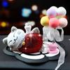 Adornos decorativos para el interior del coche con la consola central de Lucky Cat, de alta gama, con personalidad creativa y un hermoso estilo de diosa.