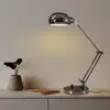 Lámpara de escritorio LED metálica nórdica simple de brazo largo plegable para protección ocular, aprendizaje, lectura, dormitorio, mesita de noche, regulable, inteligente, envío gratis