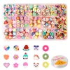 Fatias de Argila Macia Ferramentas de Produção DIY Pacote de Material Artesanal para Pulseira Acessórios de Contas Soltas Frutas Natal 24 Grades Caixa