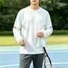 Camiseta de manga larga para hombre, estilo deportivo casual, cuello redondo, camiseta interior estampada de manga larga, camiseta para hombre