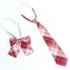 En stock de fábrica Corbata de moño a cuadros para niñas Corbata de moño gratis Estilo Universitario Japonés Corbata de Uniforme JK Traje de Corbata de moño