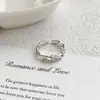 Nuevo Anillo de Doble Capa con Circonita de Cuatro Estrellas de Moda para Mujer, Anillo Abierto de Diseño Exclusivo, Estilo Minimalista, Dulce y Fresco, Anillo Apilable para Dedo Índice