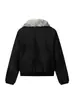Chaqueta de Algodón Cálida con Cuello de Piel y Hebilla de Cuero Estilo Retro Americano para Hombres y Mujeres en Otoño e Invierno Nueva Chaqueta Superior Holgada de Alta Gama