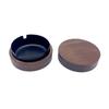 Cenicero de madera maciza, cenicero de nogal, cenicero de acero inoxidable para el hogar y la oficina con tapa, cenicero de madera anticenizas volantes, cenicero de madera para cigarrillos.